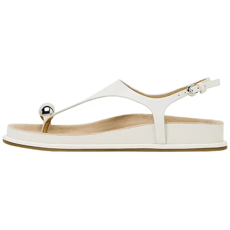 Eudora | Metal Trim Ankle Strap Flats