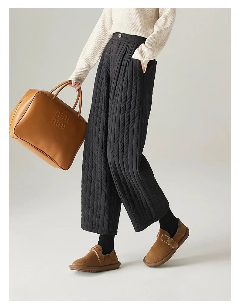 Helene | Quilted Insulated Wide Leg Pants
