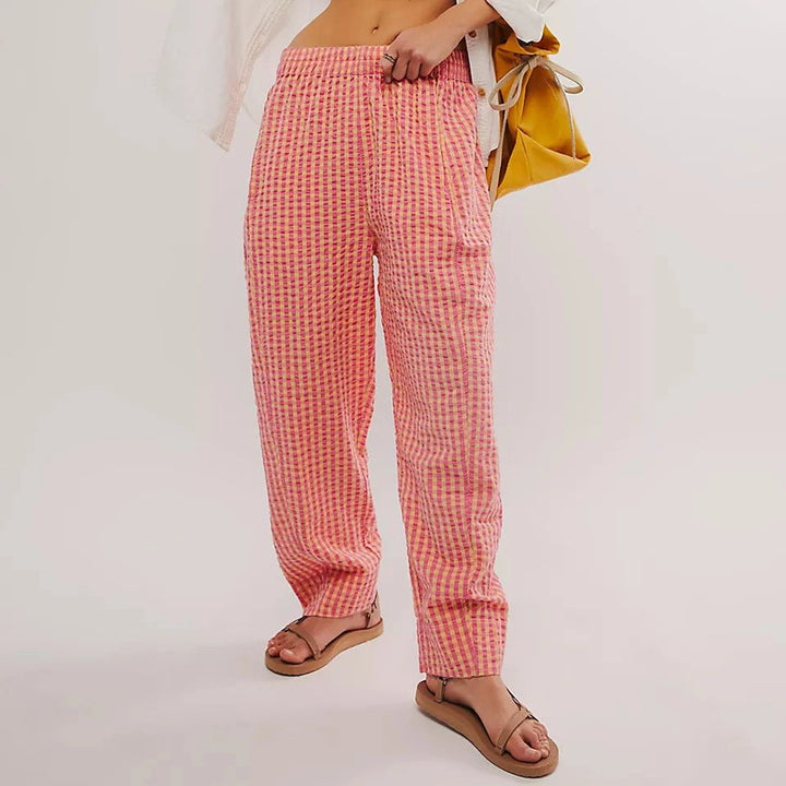 Hilda | Checked Elastic Waist Trousers
