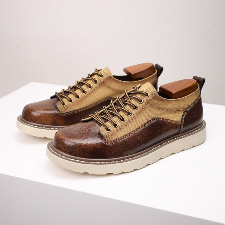 Célestin | Leather Canvas Lace-Up Sneakers
