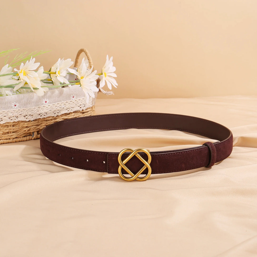 Suede Knot Buckle Belt, 2.8 cm Wide