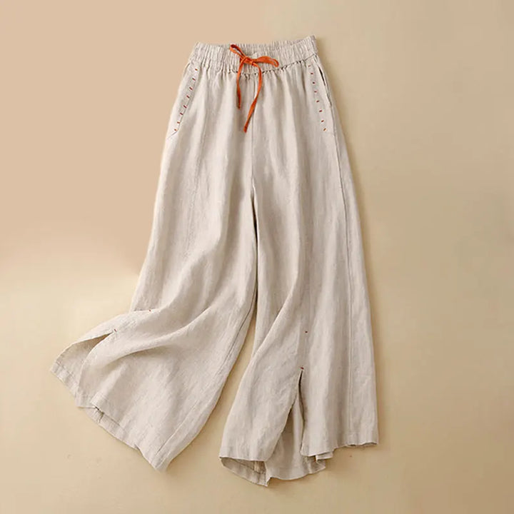 Odilia | Cotton Linen Drawstring Trousers