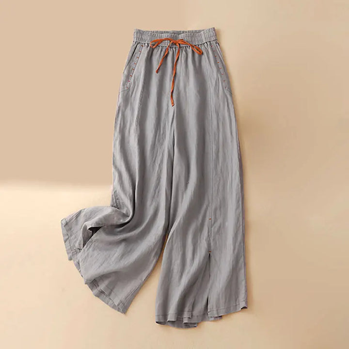 Odilia | Cotton Linen Drawstring Trousers
