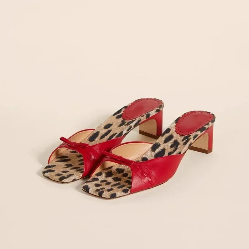 Almanda | Gingham Lined Square Toe Mules
