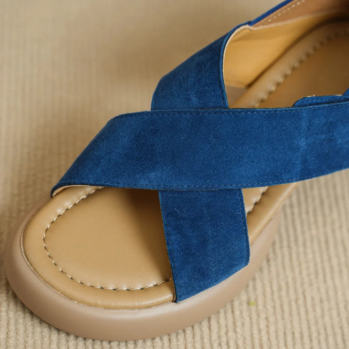 Enid | Suede Cross Band Platforms