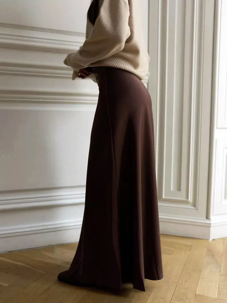 Deborah | Fishtail Hem Satin Maxi Skirt