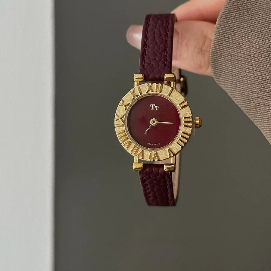 Brass Case Watch, Leather Strap