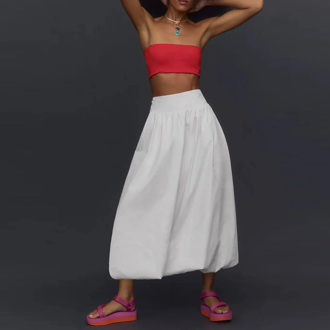 Sybil | Gathered Balloon Hem Skirt