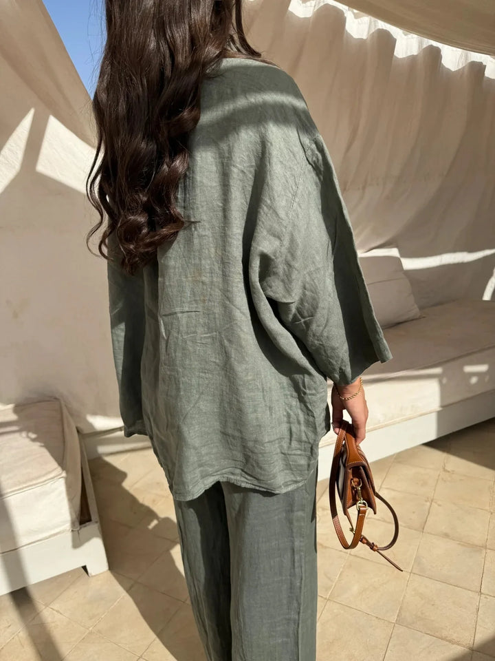 Celestina | Linen Blend Shirt and Trousers