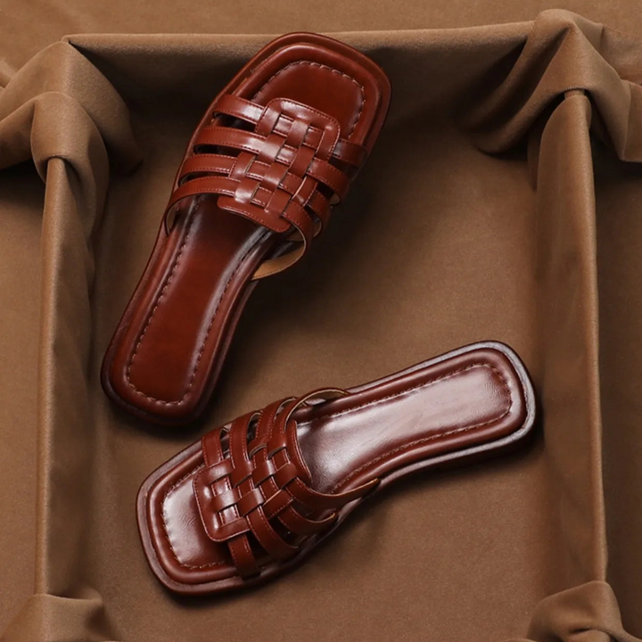 Andreanne | Hand Woven Square Toe Slides