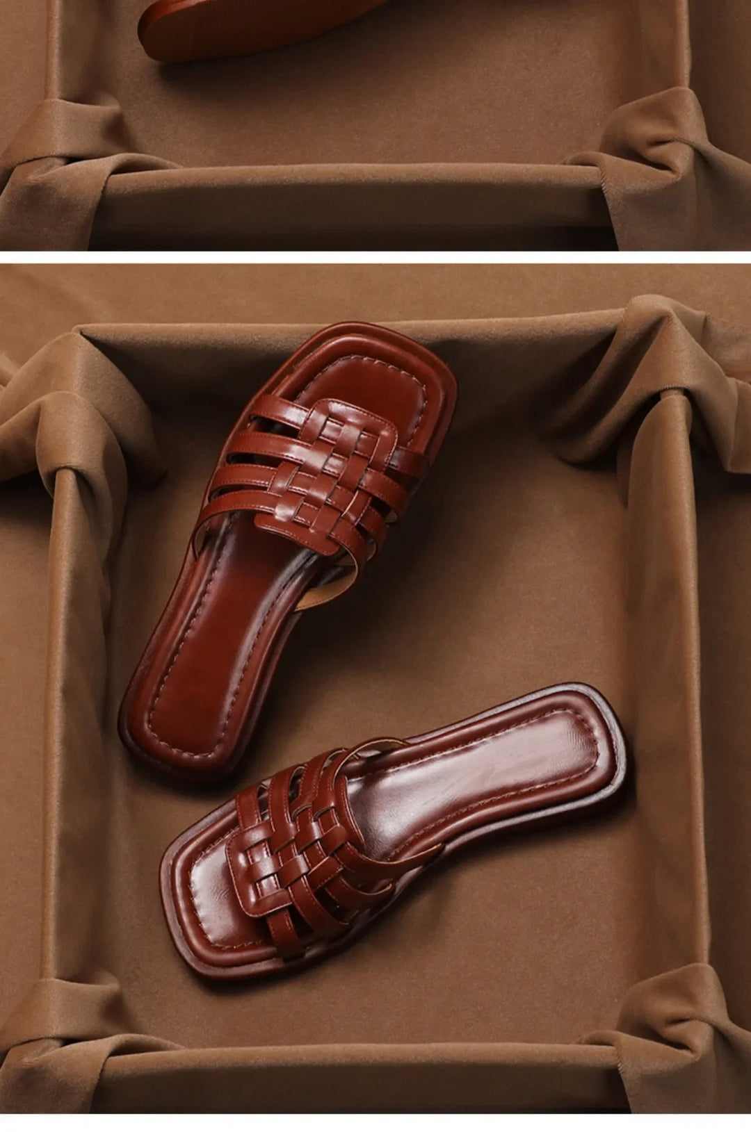 Andreanne | Hand Woven Square Toe Slides