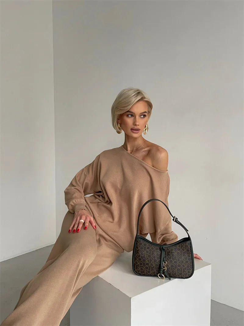 Irenee | Off Shoulder Knit Two Piece Set
