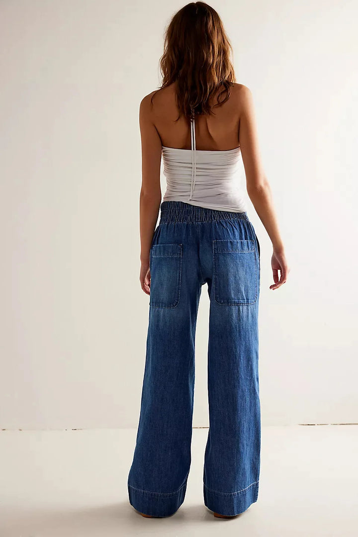 Melina | Loose Fit High Rise Wide Jeans