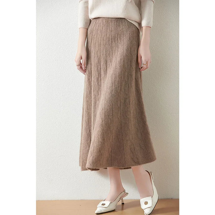 Olympia | Merino Wool Knit A-Line Skirt