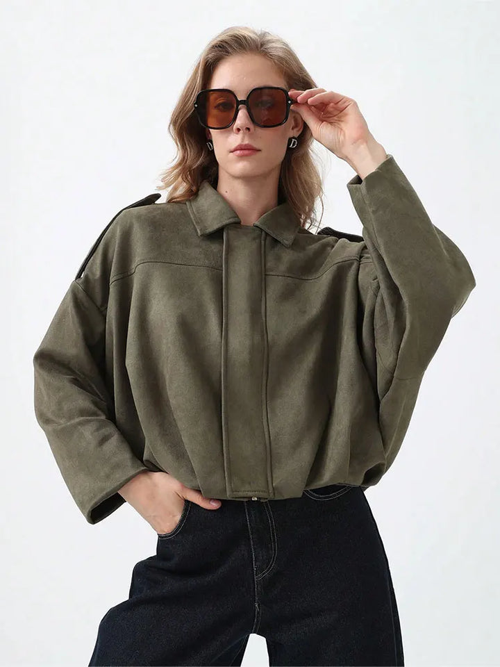 Roseanne | Oversized Suede Bomber