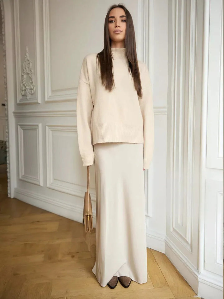 Deborah | Fishtail Hem Satin Maxi Skirt