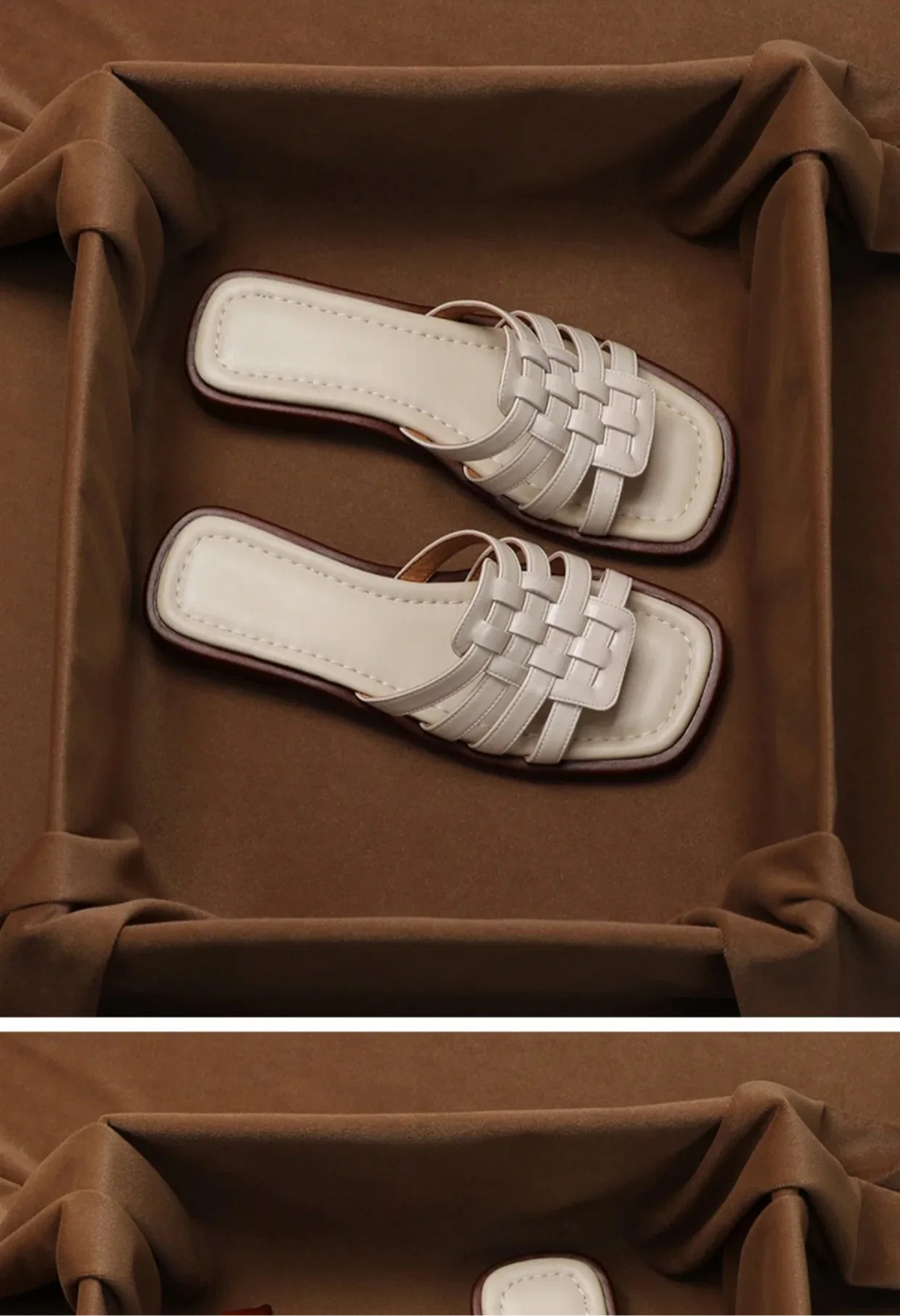 Andreanne | Hand Woven Square Toe Slides