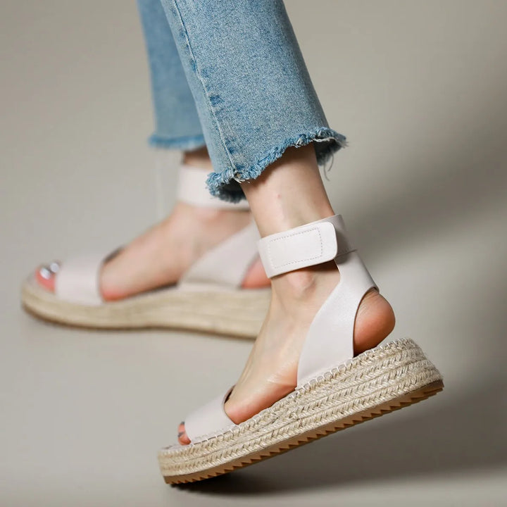 Zulma | Leather Strap Platform Espadrilles