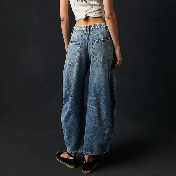 Malvine | Barrel Leg Cotton Denim Jeans