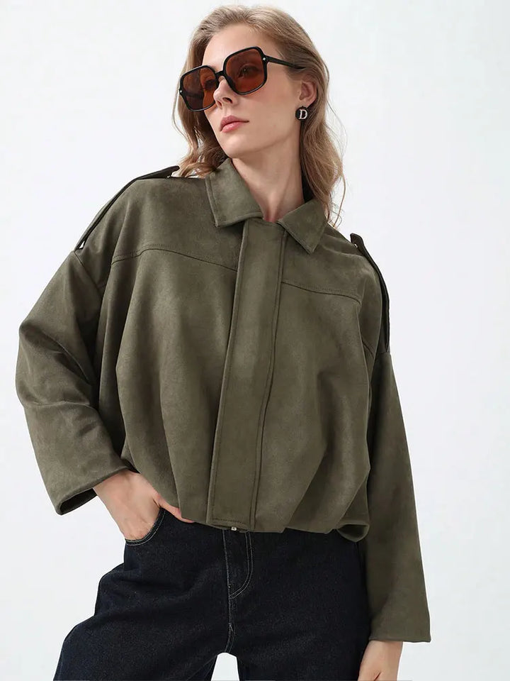 Roseanne | Oversized Suede Bomber