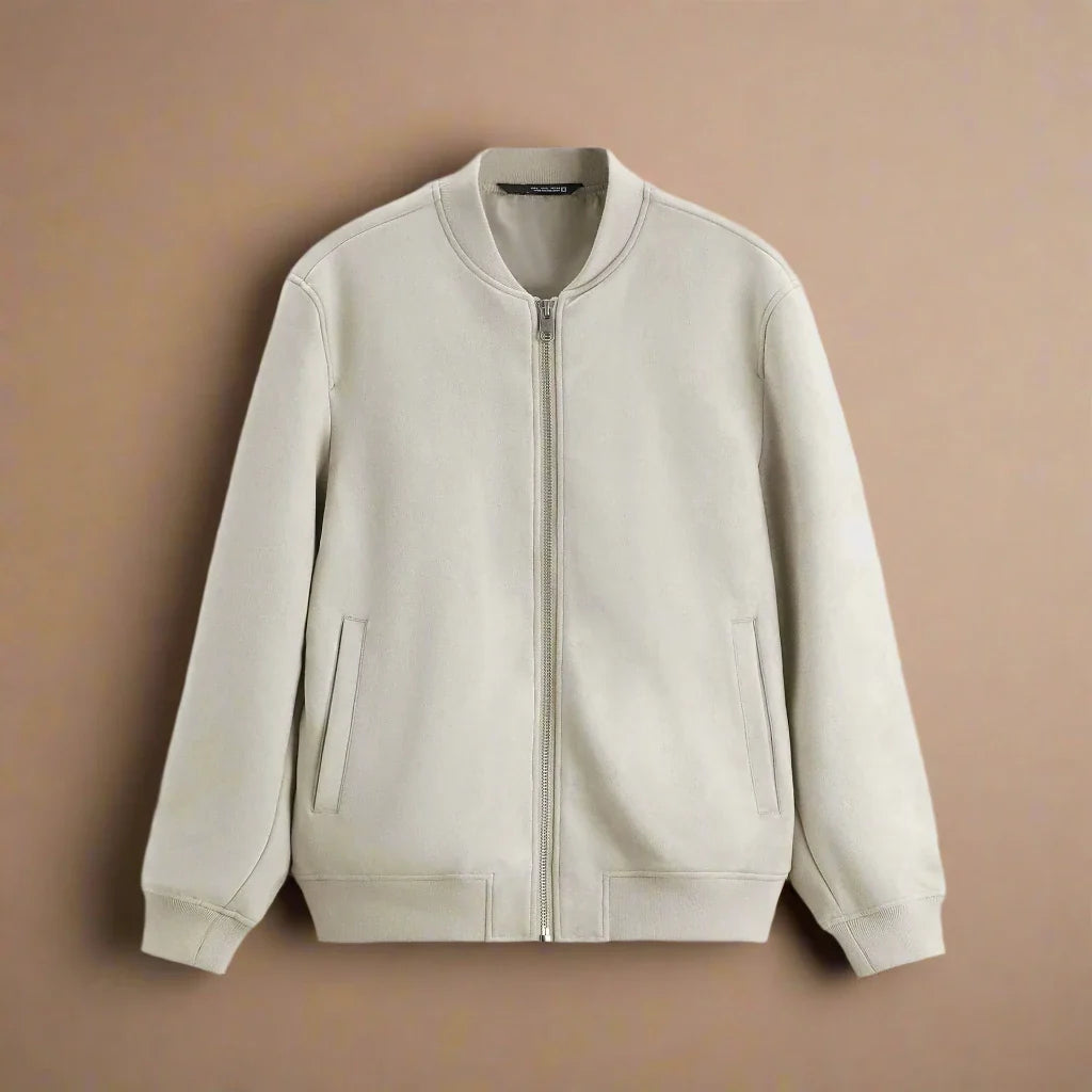 Damien | Brushed Cotton Zip Front Jacket