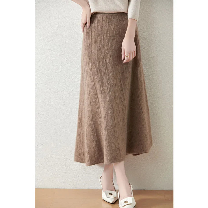Olympia | Merino Wool Knit A-Line Skirt