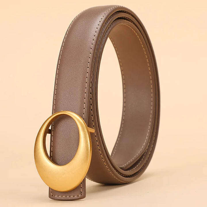 Full Grain Leather Crescent Buckle Belt