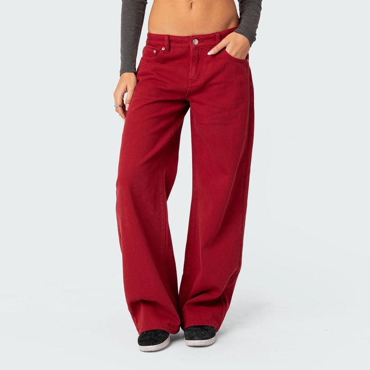 Ines | High Rise Cotton Straight Jeans