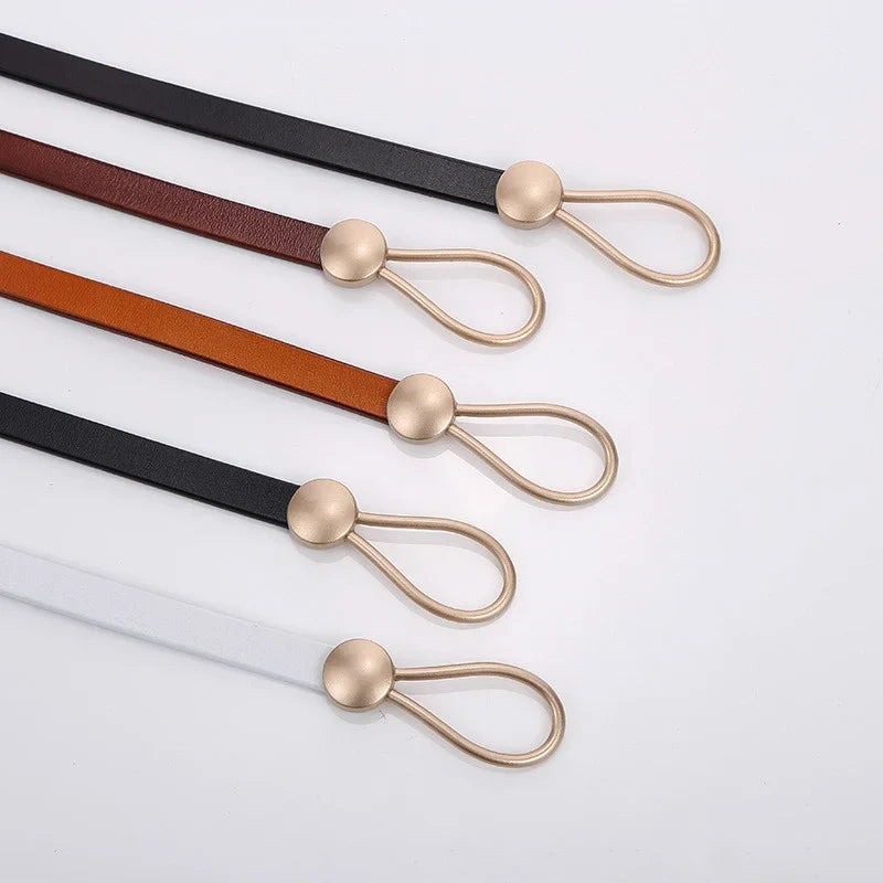 Split Leather Knot Belt, 105 cm