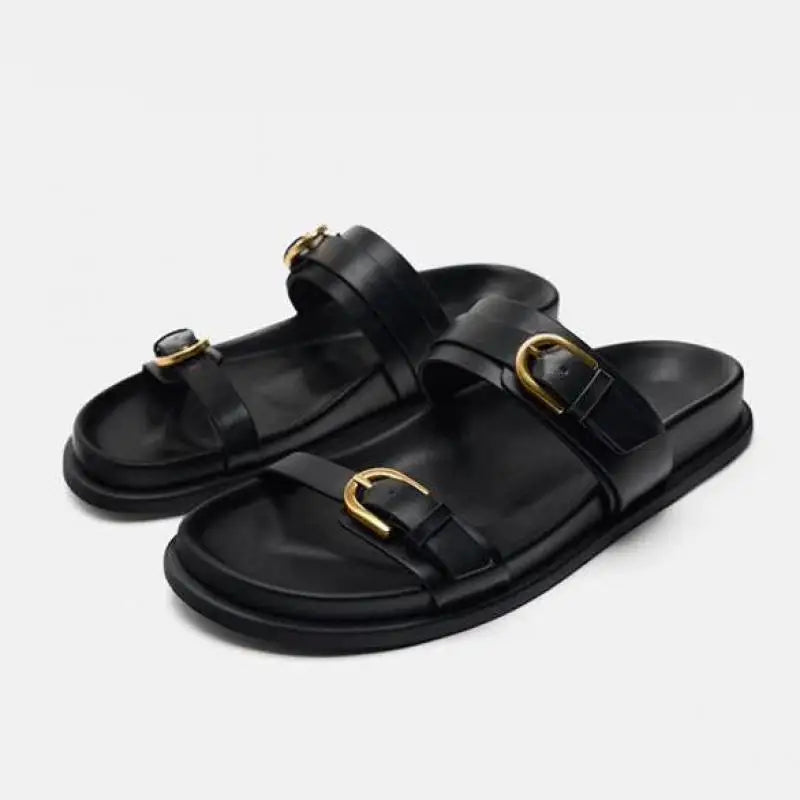 Edmee | 100% Leather Double Strap Sandals