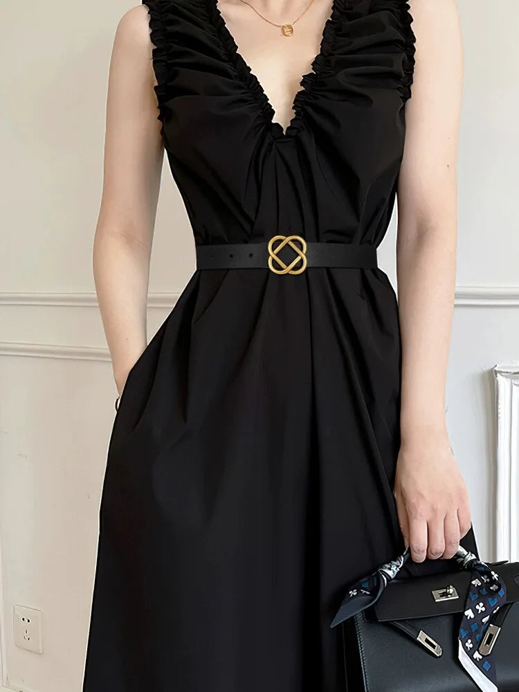 Suede Knot Buckle Belt, 2.8 cm Wide