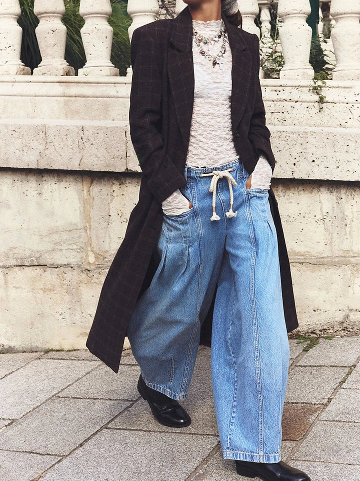 Julienne | Cotton Denim Drawstring Pants