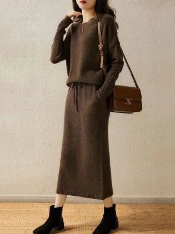 Rosette | Cotton Knit Sweater and Skirt