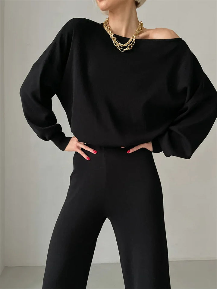 Irenee | Off Shoulder Knit Two Piece Set