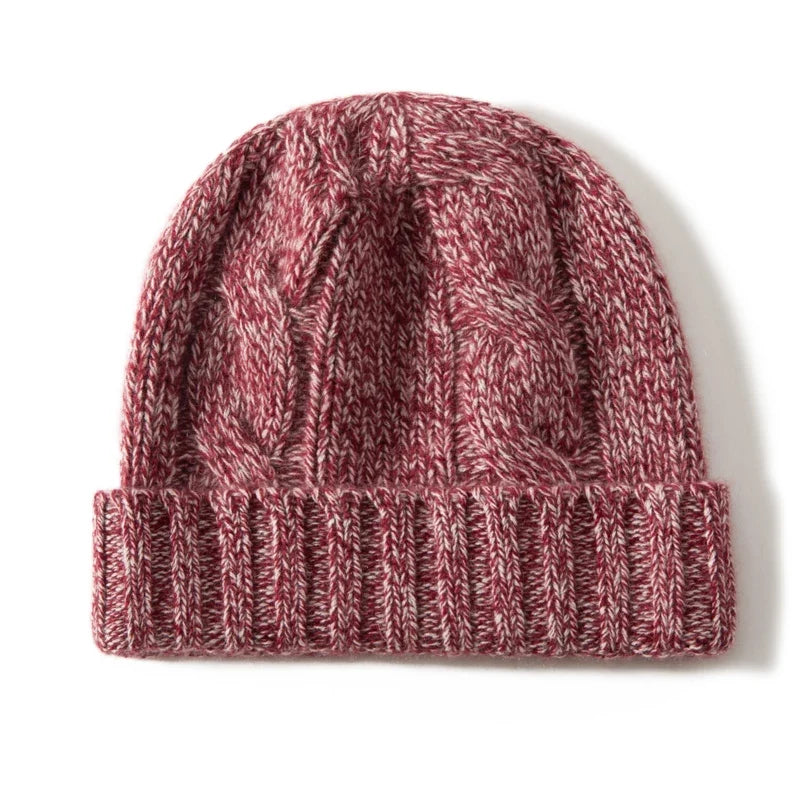 100% Cashmere Cable Knit Beanie