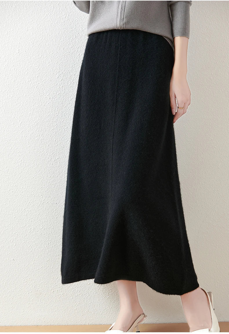Eulalie | High Waist Merino Wool Skirt