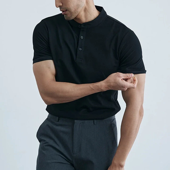 Léonce | Heavy Cotton Buttoned Crew Tee