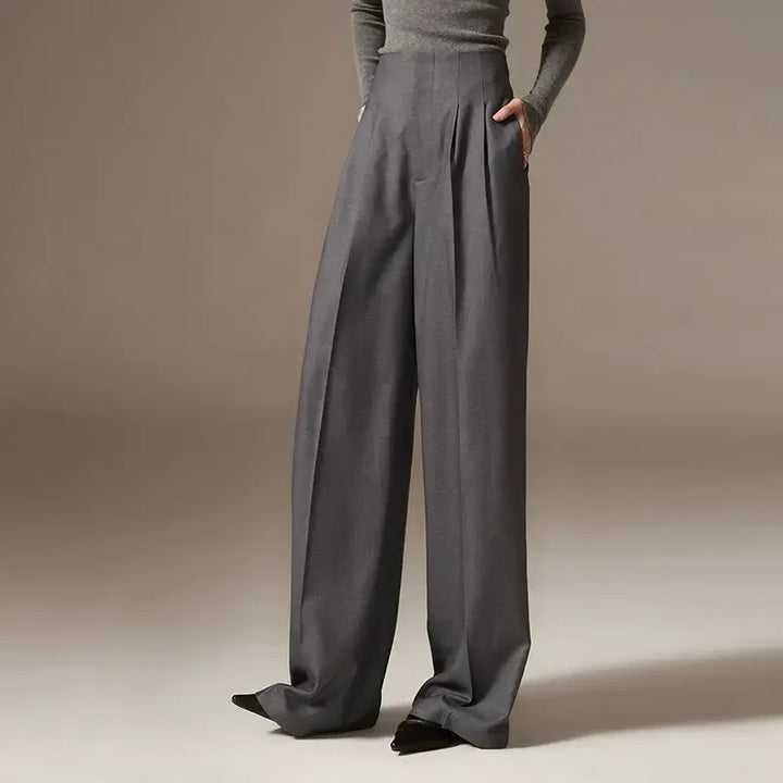 Octavie | Draped Cotton Wide Leg Trousers
