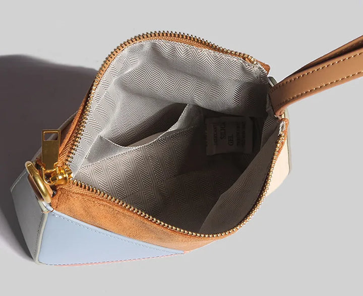 Faceted Panel Structured Handbag