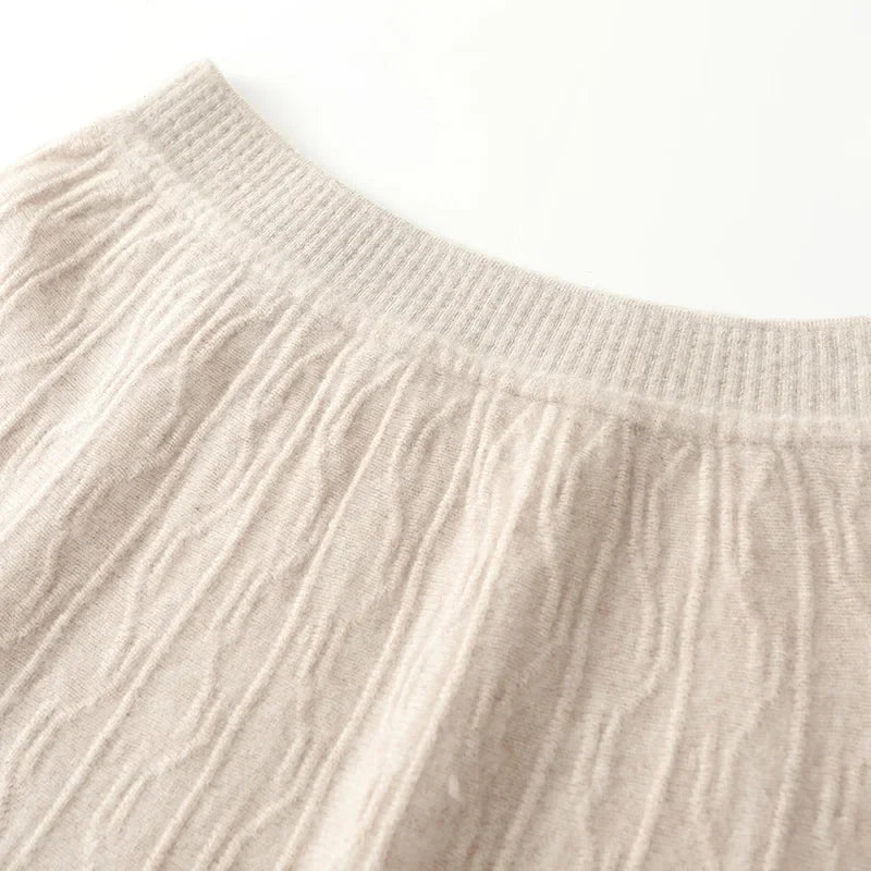 Olympia | Merino Wool Knit A-Line Skirt