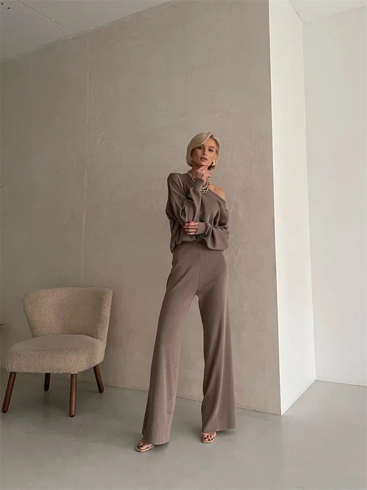 Irenee | Off Shoulder Knit Two Piece Set