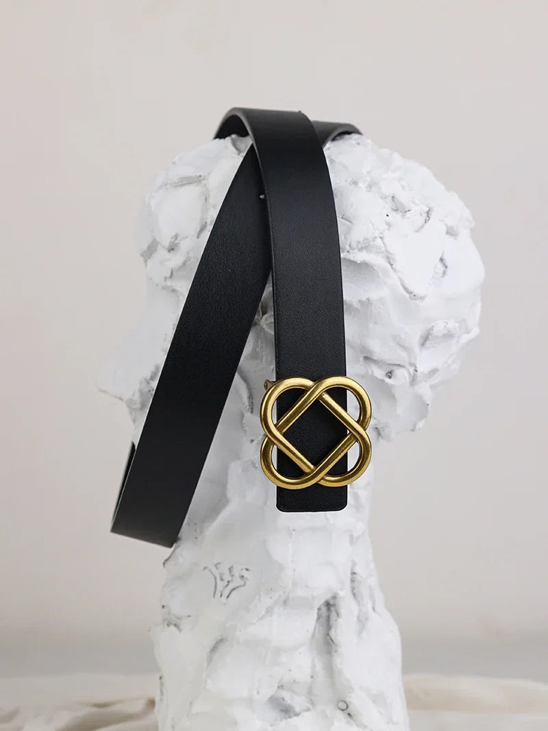 Suede Knot Buckle Belt, 2.8 cm Wide