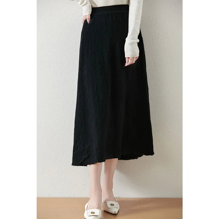 Olympia | Merino Wool Knit A-Line Skirt
