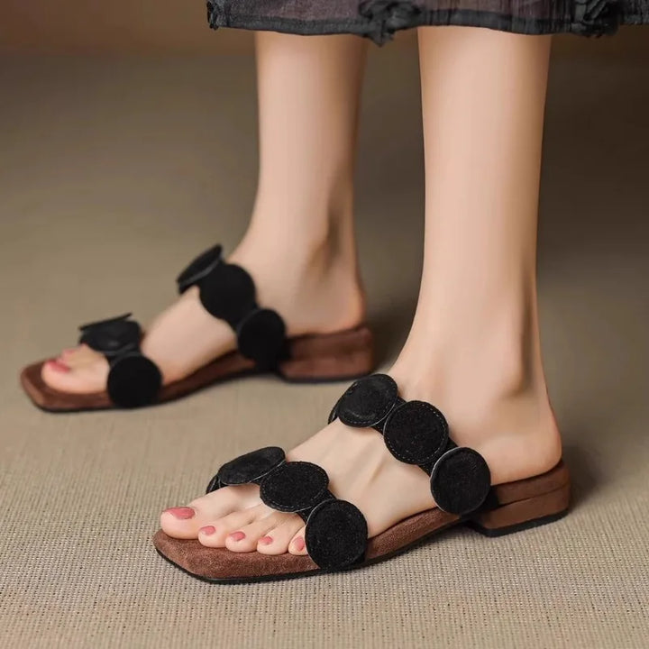 Rosella | Croc Embossed Suede Mules
