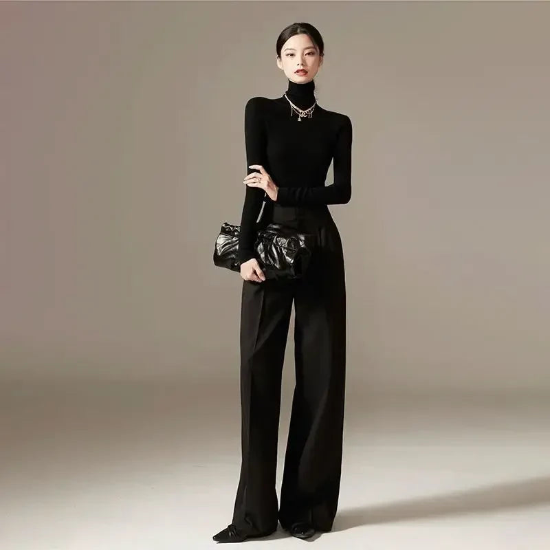 Octavie | Draped Cotton Wide Leg Trousers