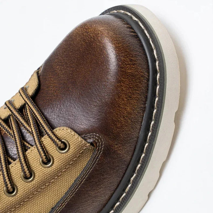 Célestin | Leather Canvas Lace-Up Sneakers