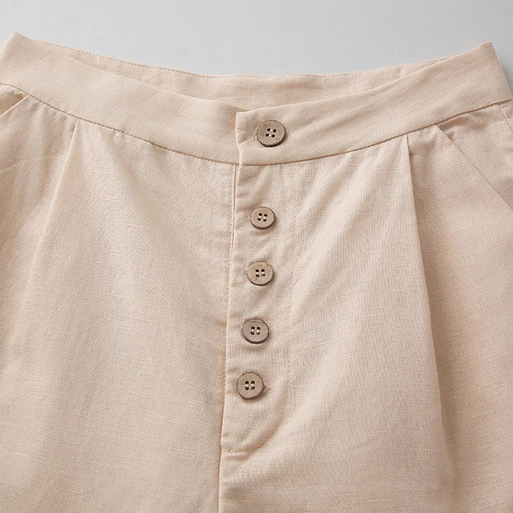 Petronille | Hidden Elastic Cotton Trousers