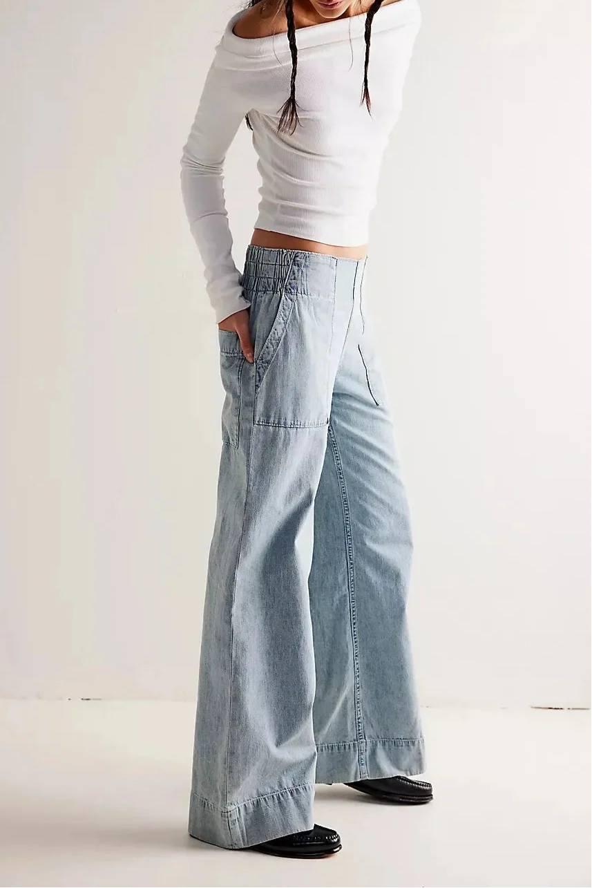 Melina | Loose Fit High Rise Wide Jeans
