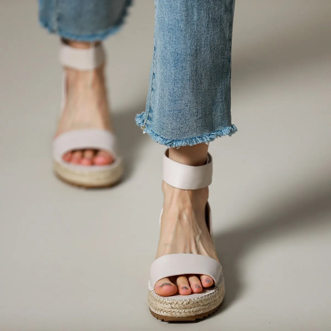 Zulma | Leather Strap Platform Espadrilles