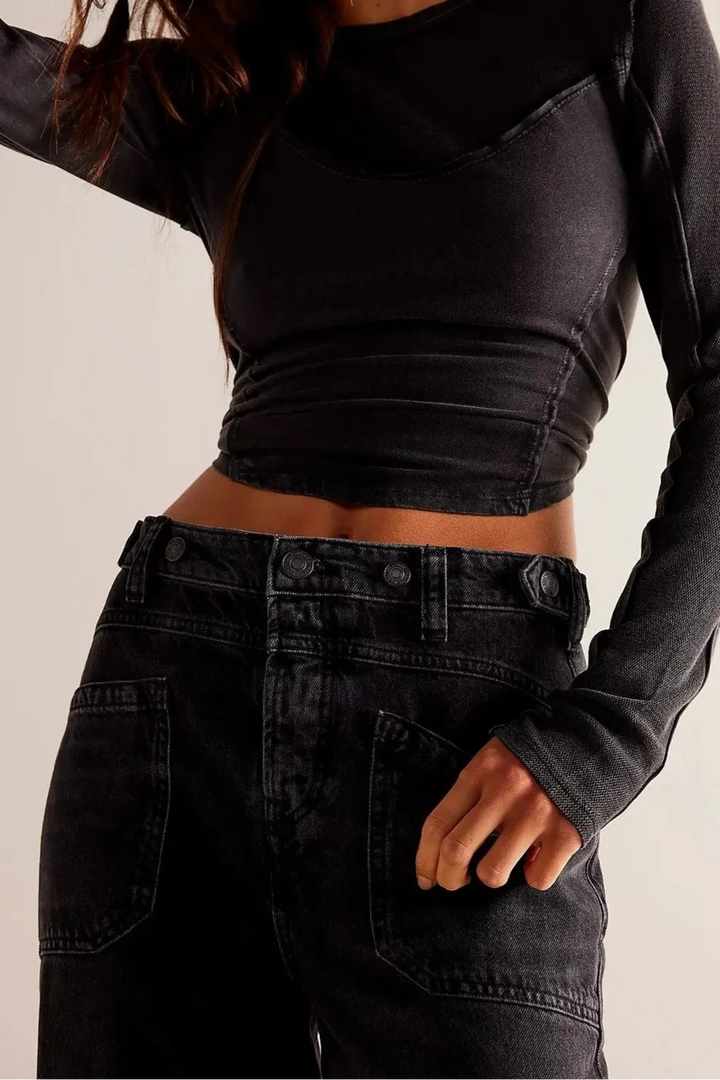 Modestine | Rigid Cotton Wide Leg Jeans